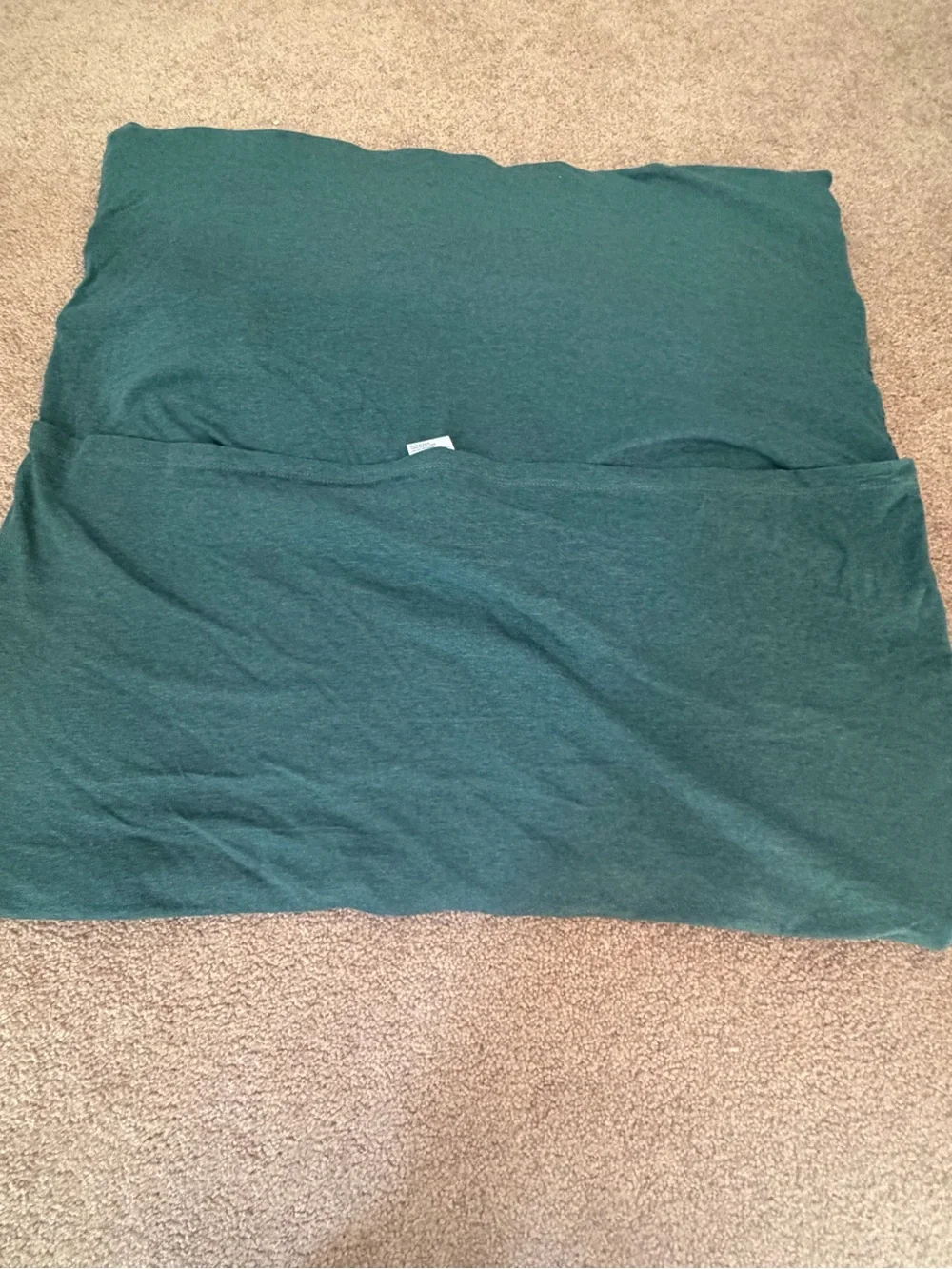 new Anthropologie Brooke heathered jersey cotton euro sham green teal quilted 26